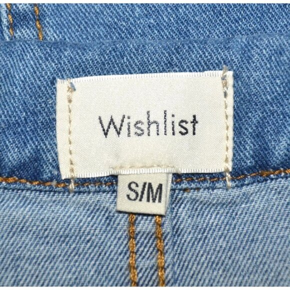 Wishlist Oversized Blue Denim Snap Button Front Jean Jacket Size S/M Belted - Picture 12 of 14
